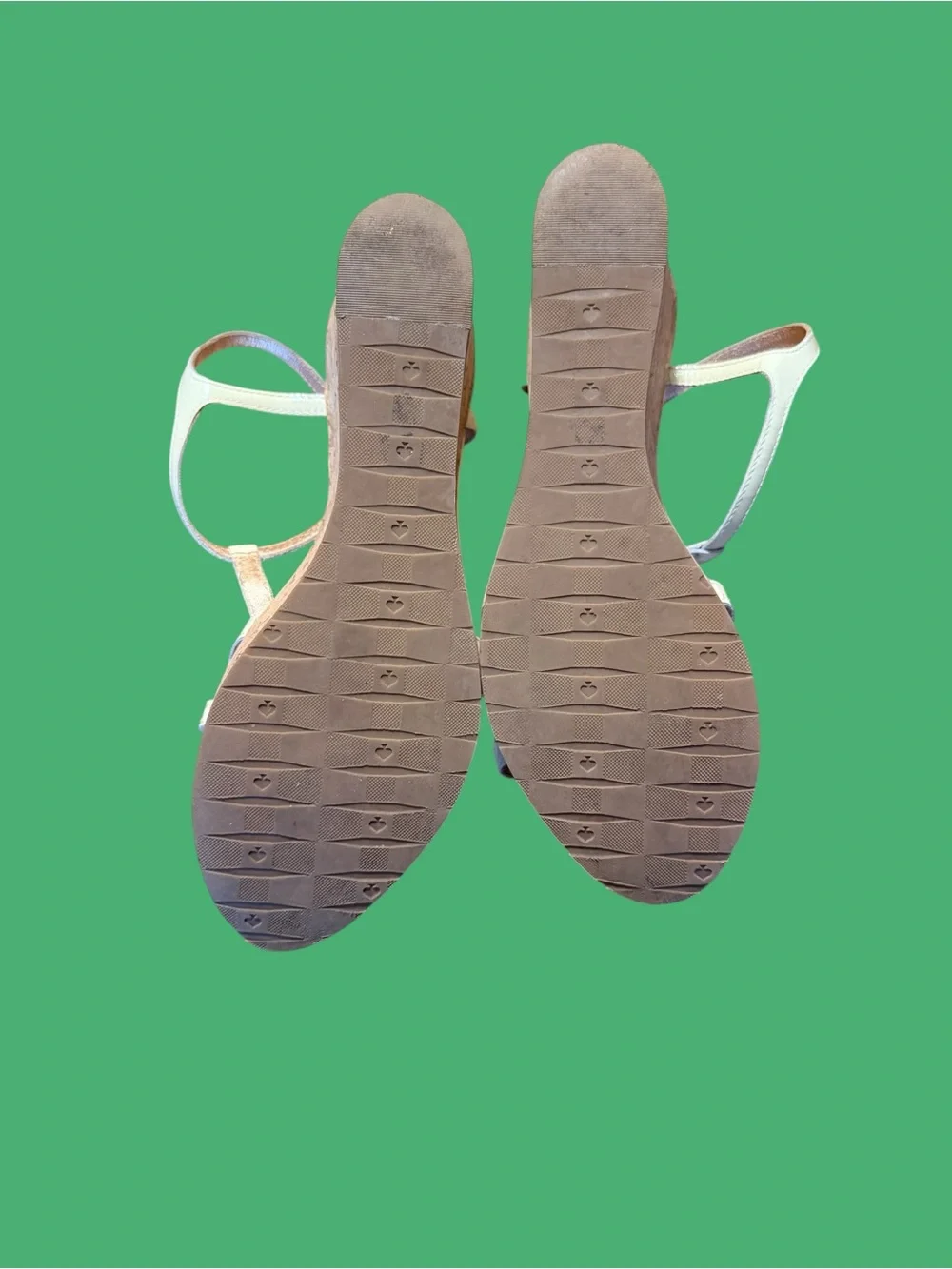 Kate spade Cream and Tan Cork Wedge Sandals
